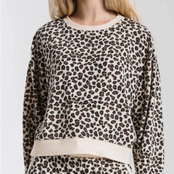 Z supply cheetah print crewneck sweater - Picture 1 of 4